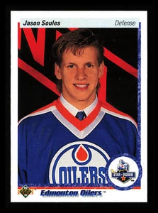 Jason Soules 1990-91 Upper Deck Hockey NHL #75a Edmonton Oilers ROOKIE - Picture 1 of 2