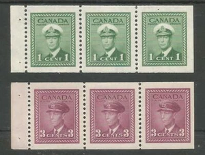 CANADÁ SG394-5 GVI 1943 MNH FOLLETO PANELES DE 3 - Imagen 1 de 2