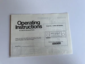 Circa 1981 Operating Instructions AM / FM Monaural Radio Honda A208K-463-095000 - Picture 1 of 4