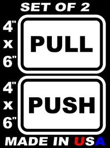 PUSH & PULL DECALS for Doors, Businesses and Residential use LAMINATED - Picture 1 of 2