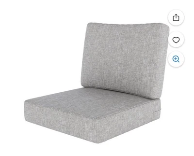 Ae Outdoor Sunbrella Seat And Back Lounge Chair Cushion Replacement 24”x24 Gray - Image 1 of 4