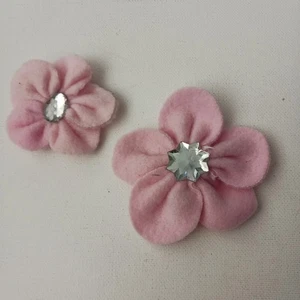 Gänseblümchen Haarspange hellrosa Fleece Stoff/Haarschmuck 2er Set - Bild 1 von 4