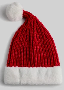 WEIHNACHTSMANN gestrickte lange Bommelmütze Erwachsene Einheitsgröße neu mit Etikett Primark - Bild 1 von 2