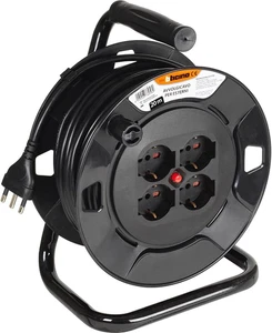 Avvolgicavo S2620, Prolunga Elettrica 20 Metri, 4 Prese Polivalenti Schuko Bipas - Foto 1 di 12