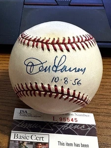 DON LARSEN 3 SIGNED AUTOGRAPHED OAL BASEBALL! Yankees, Giants! PERFECT GAME JSA - Picture 1 of 2