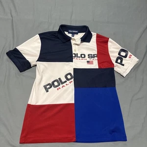Polo Ralph Lauren Boys Large Performance Polo Sport Patchwork Shirt - Picture 1 of 10