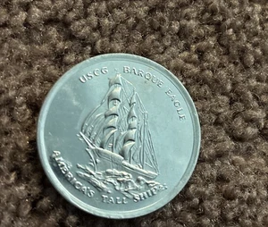 Moneta commemorativa US Coast Guard 1990 Barque Eagles 200° anniversario alluminio - Foto 1 di 3