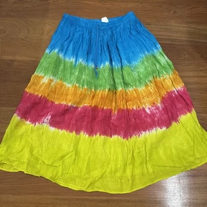 WOMEN GYPSY Boho Hippie SKIRT HALLOWEEN COSTUME Colorful - Picture 1 of 4