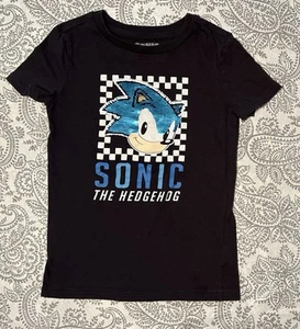 Sonic the Hedgehog Kids Shirt Size Small Short Sleeve Sequin Logo - Picture 1 of 7