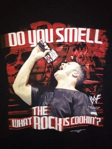Vintage The Rock WWF T Shirt 2000s Black Size XL - Picture 1 of 5
