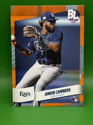 2024 Topps Big League Electric Orange #126 Junior Caminero RC Tampa Bay Rays - Image 1 of 2