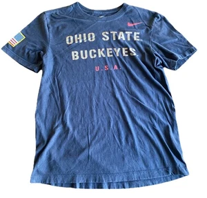 Ohio State Buckeyes USA Flag Nike Short Sleeve T-Shirt Black Medium - Picture 1 of 5