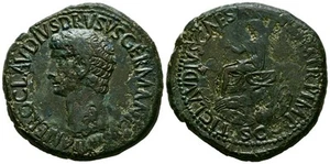 NERO DRUSO, en época de Claudio I. Sestercio. (Ae. 25,81g/36mm). 41-50 d.C. (RI - Imagen 1 de 1