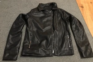 Faux leather (black polyester) jacket, teen girl size 14/16, Art Class brand - Picture 1 of 4