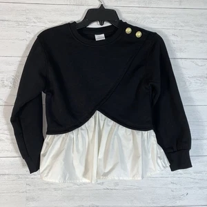 Zara Sudadera Plopping Contraste Blanco y Negro Niñas Talla 9-10 - Imagen 1 de 5