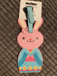 Nuovo con etichette Paperchase Chi Chi Bunny Rabbit etichetta bagaglio - blu e rosa - Foto 1 di 5