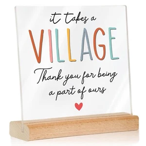Thank You Gifts for Women - It Takes a Village Plaque - Teacher Gifts for Chr... - Picture 1 of 6