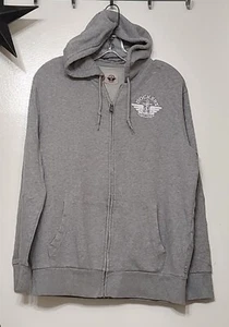 Dockers Est. 1986 Hooded Fleece Jacket Men's Size Medium Gray Zip Front - Picture 1 of 6