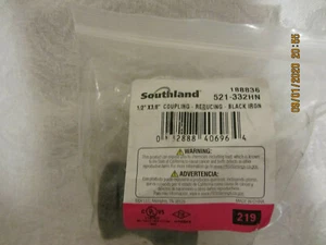 Southland 521-332HN Reducing Couplings, 1/2" x 3/8", Black - Picture 1 of 2