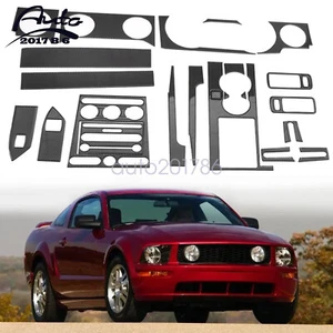Cubierta interior de fibra de carbono 22 piezas negra para auto Ford Mustang 2005 2006-2009 - Imagen 1 de 8
