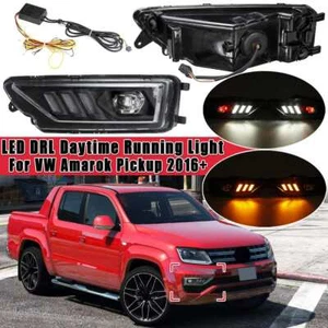 For VW AMAROK 2016 2018 2019 RIVING FOG LIGHT SPOT LAMP SET LED DRL Turn signal - Picture 1 of 12