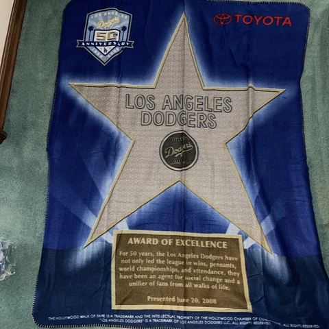 Los Angeles Dodgers 50th Anniversary Award Of Excellence Fleece Blanket Cover