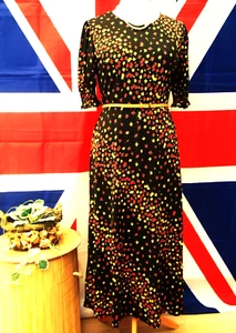 Vintage Retro 1940,s Wartime style ditsy print tea / day dress size 14 - Picture 1 of 6