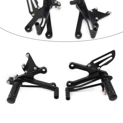 Adjustable Rearset Rear Set Footpegs Footrest fit Honda NSR250 Black Motorcycle - Image 1 of 4