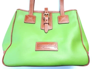 GREEN DOONEY & BOURKE PEBBLE LEATHER HANDTASCHE / GELDBEUTEL (MACULATE) - Bild 1 von 8