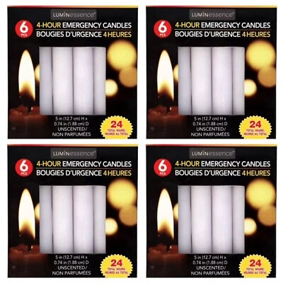 LUMINESSENCE 24 Count Emergency Lighting Heating Candles 96 Hrs Total Burn Camping Praying