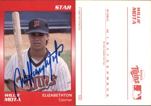 Willie Mota Signed 1989 Star #151 Card Elizabethton Twins Auto AU
