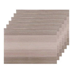 Placemats Set of 6 Vinyl Place Mats for Dining Table Weave Table Mats 18" x 12" - Picture 1 of 6