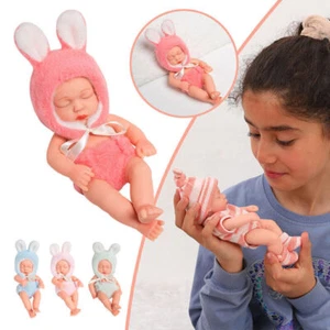 Mini Reborn Baby Puppen Weiche Puppe Ganzkörper Silikon Realistische Neugeborene - Bild 1 von 47