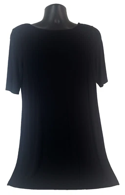 Vestido recto para mujer DONNA RICCO TALLA XL manga corta negro rayón spandex Foto 1 de 4