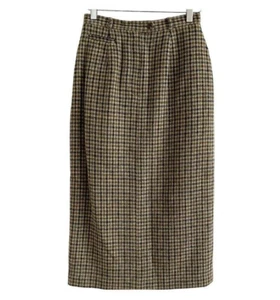 Falda lápiz midi de tweed de lana Ralph Lauren de colección 12P Y2K Outlander Academia Preppy - Imagen 1 de 18