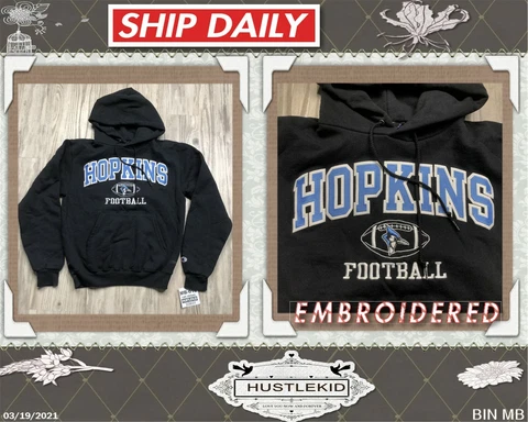 Champion John Hopkins Blue Jays Embroidered Hoodie Men Small S Pullover Hooded❄️ Cover