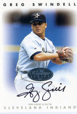 Greg Swindell 1996 Leaf Signature Series  Silver On Card Autograph Auto