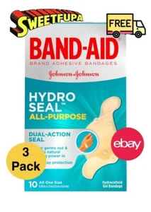 3 Pack Band-Aid Hydro Seal Waterproof Adhesive Bandages 10 Ct./Pack All Purpose - Picture 1 of 11