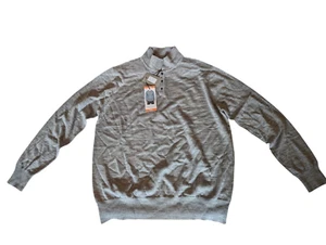 Douglas Hayward Grey 100% Merino Wool Long Sleeve Polo Size XXL - New with Tags - Picture 1 of 10