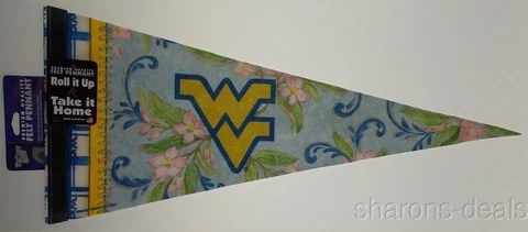 NCAA West Virginia Mountaineers Premium Quality Pennant Flag 12x30 Kate McRostie Cover