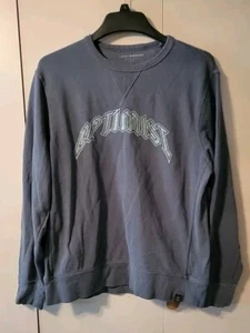 Lucky Brand Large Vintage Grey Green Sweatshirt Mens Optimist Graphic Crewneck - Picture 1 of 15