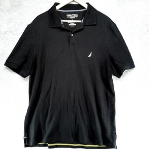 Nautica Polo Shirt Performance Deck Mens XL Black Classic Fit Golf Cotton - Picture 1 of 15