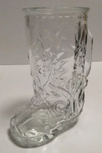 Vintage Clear Cowboy Boot Drinking Glass Beer Mug Mexico - Picture 1 of 6