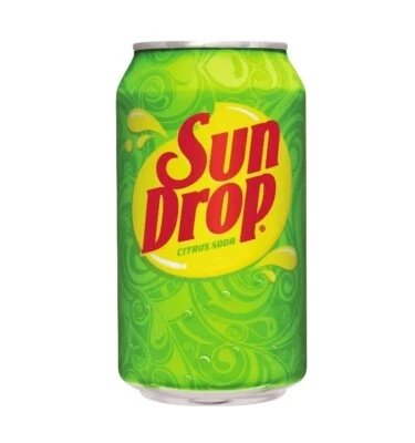 Pack de 12 soda cítrica Sun Drop. ¡Más cafeína que rocío de montaña! Foto 1 de 4