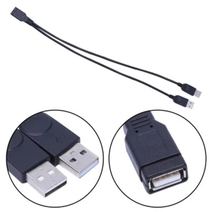 USB 2.0 Type A 1 Female To 2 Male Y-Splitter Data Sync Charging Extension Cable - Picture 1 of 8