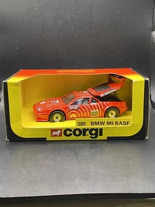 Corgi #380 BMW M1 RACE CAR BASF RED Vintage Collectible Toy Car no Plastic - Picture 1 of 6