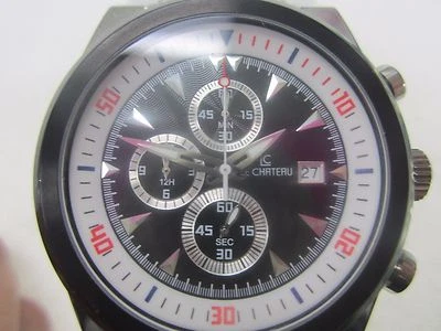 LE CHATEAU JAPAN MEN'S WATCH CHRONO QUARTZ ALL S/S ORIGINAL LC5701 NEW - image 1 of 4