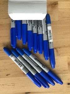 Sharpie Twin-Tip Permanent Marker, Fine Ultra Fine Point Blue Pack of 12 #32203 - Picture 1 of 1