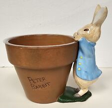 Beatrix Potter Brown Flower Pot With Peter Rabbit Plastic Liner 2000