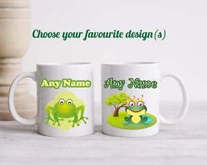 Personalisierter Froschbecher maßgeschneiderter Name Tasse Männer Frauen Kinder Becher Tier Frosch Prinz Geschenk - Bild 1 von 10